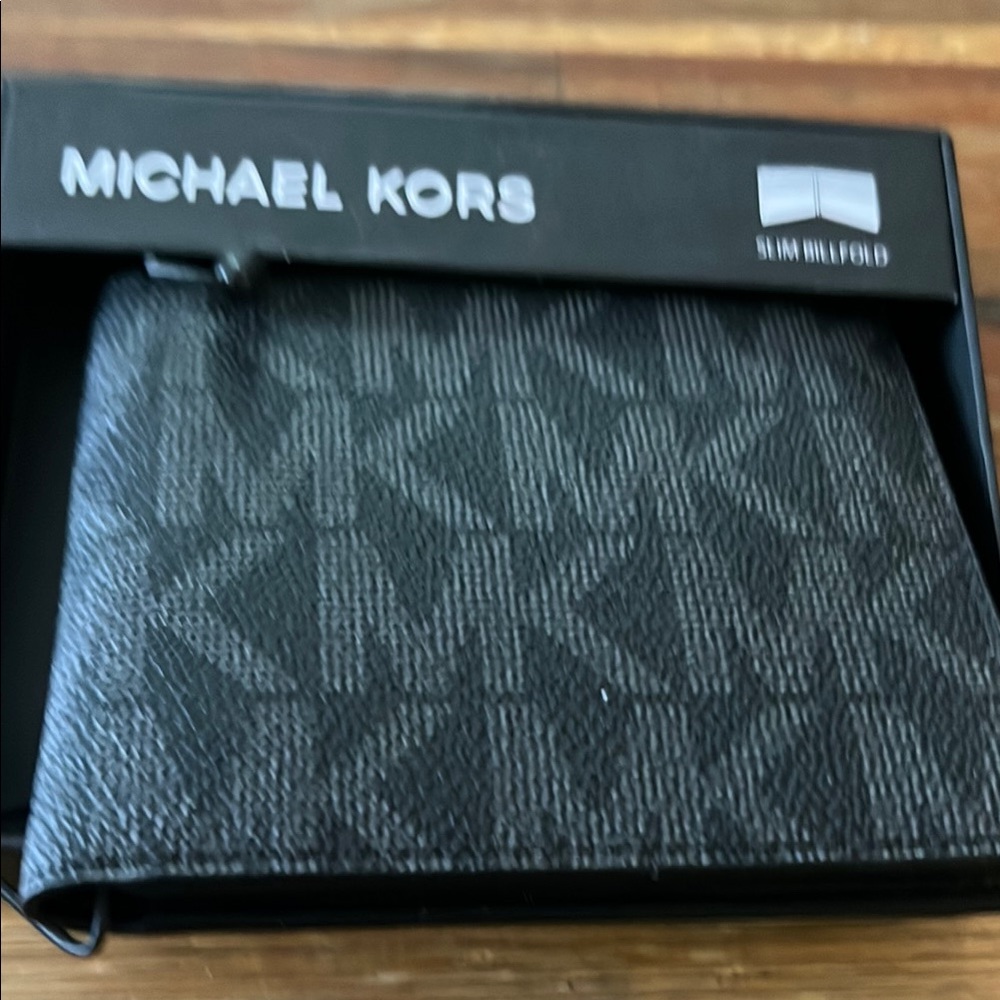 Michael Kors Black Card Holder with Monogram Design
